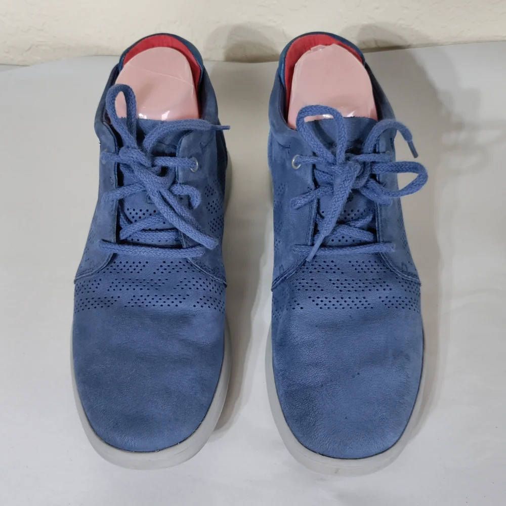 UGG Men's Larken Navy Suede Perforated Leather Lace-Up Sneakers‎